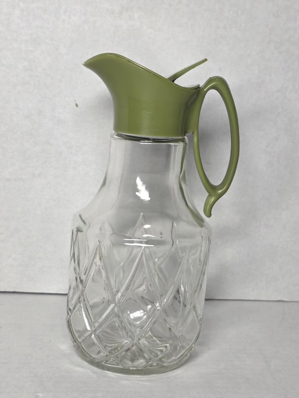 Vintage 1970's Twinpak Glass Syrup Dispenser Plastic Desirable Green Top